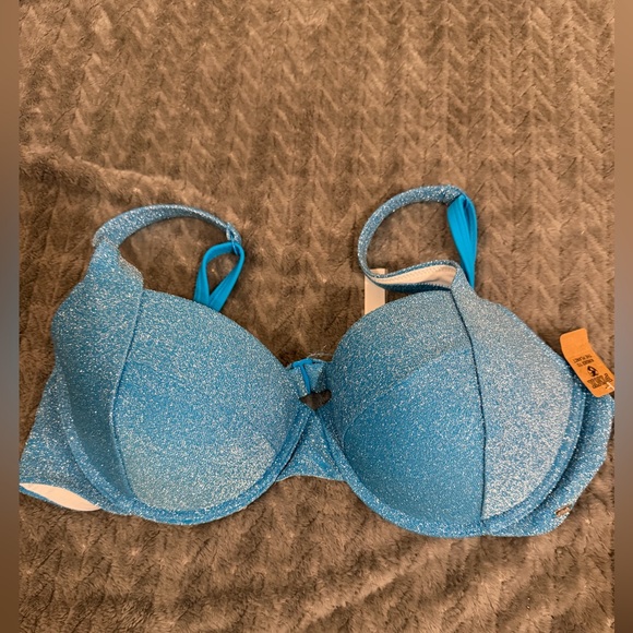 PINK Blue Shimmer Bikini Top - Picture 2 of 4